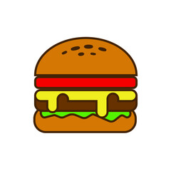 hamburger on a white