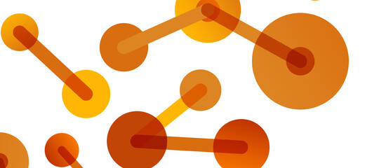 Abstract background. Round dots connected by lines. Trendy techno business template for wallpaper, banner, background or landing