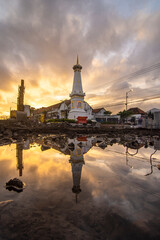 Yogyakarta, Indonesia - 21 Dcember 2020: Tugu Jogja, or Known as Tugu Pal is the Iconic Landmark of Yogyakarta.