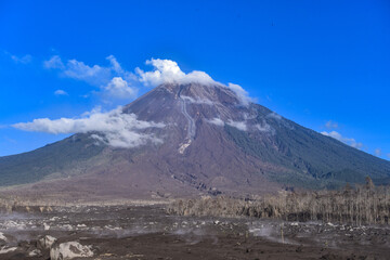 Mount Semeru erupts hot clouds / wedus gembel in East Java, Indonesia