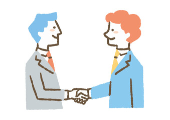 握手するビジネスマン_色