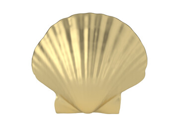 Gold shell isolated on white background. 3D illustration.