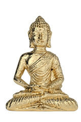 Gold Buddha isolated on white background. 3D rendering. 3D illustration.