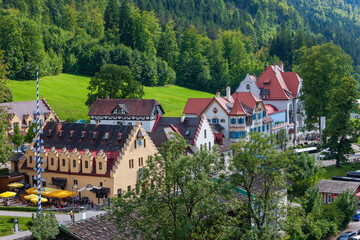 Fototapeta na wymiar Schwangau Village Near Neuschwanstein and Hohenschwangau Castles