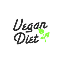 vector typography vegan diet concept