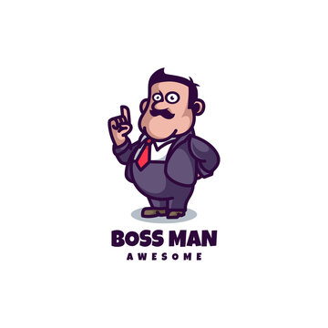 Illuistration vector graphic of Boss Man, good for logo design