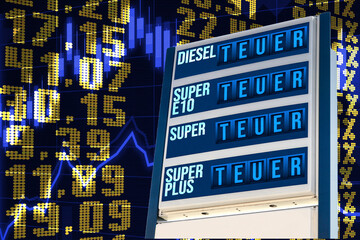 Tankstelle und Entwicklung der Benzinpreise