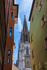 Fototapeta na wymiar Historic center of Regensburg, Bavaria, Germany