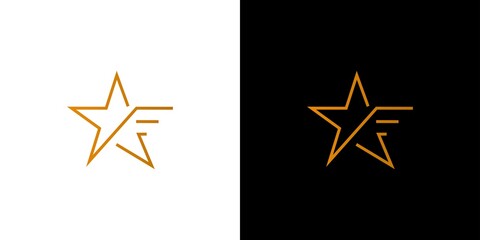 Obraz premium Modern and professional F star logo design 