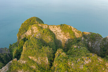 Aerial view of famous Phi Phi island in southern Thailand