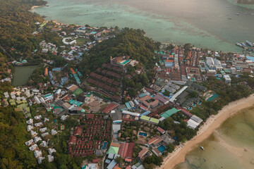 Aerial view of famous Phi Phi island in southern Thailand