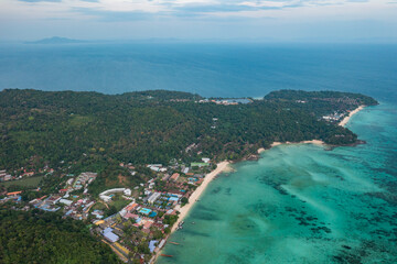Aerial view of famous Phi Phi island in southern Thailand