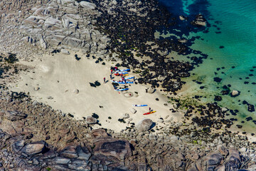 Kayakers at Les Blainvillais Normandy France