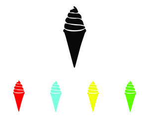 Ice Cream Vector Icon. Ice cream icon in trendy flat style. Set elements in colored icons. Ice cream icon image, Ice cream icon illustration isolated on white background