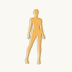 Front view human body silhouette of an adult female
