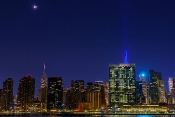 Fototapeta na wymiar lunar eclipse New York City