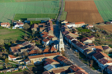 Aerial Village de Vieville en Haye Lorraine France