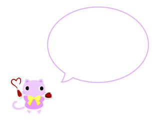 バレンタインのネコ　吹き出し付