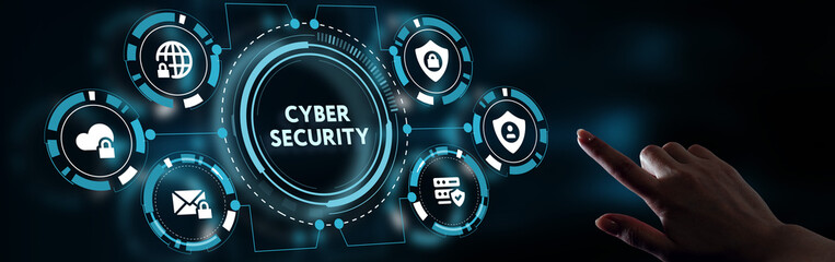 Cyber security data protection business technology privacy concept. Young businessman  select the...