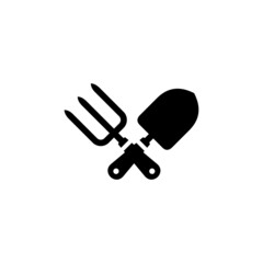 Trowel and hand fork icon vector illustration