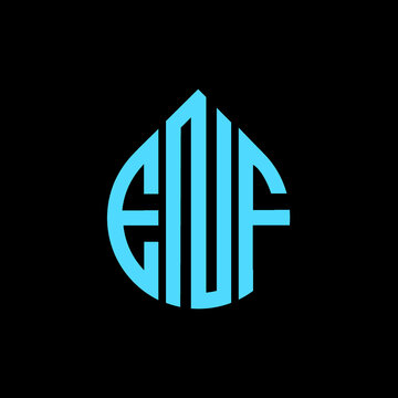 ENF letter logo design on black background. ENF circle letter logo design with ellipse shape. ENF creative initials letter logo concept. ENF logo vector 