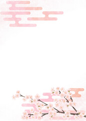 桜をモチーフにした和風背景素材／Japanese style background material with cherry blossom motif