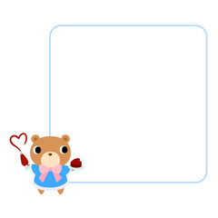 バレンタインのクマ　フレーム付