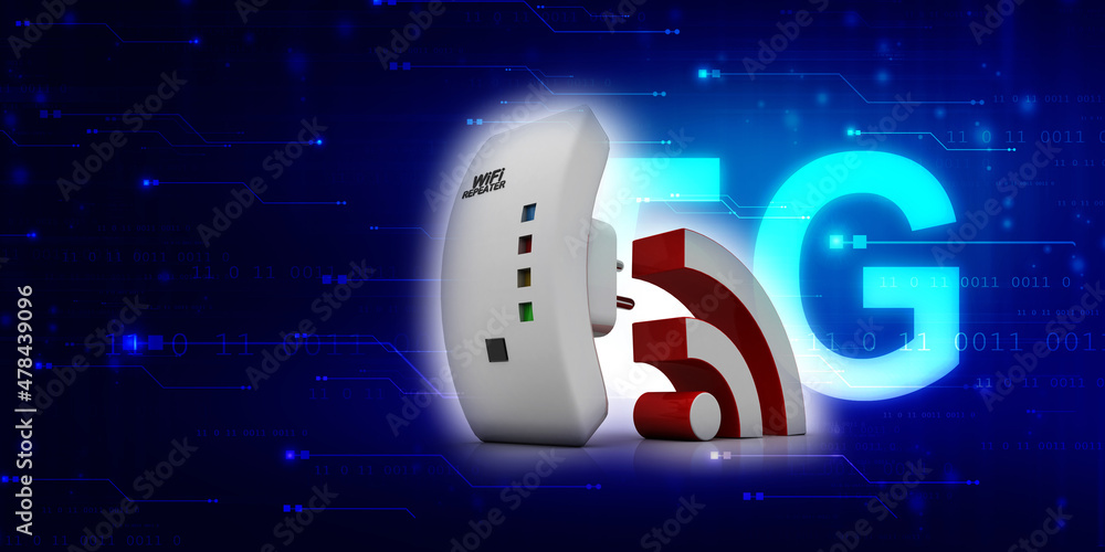 Poster 3d rendering wifi repeater booster