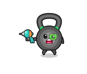 cute kettlebell holding a future gun