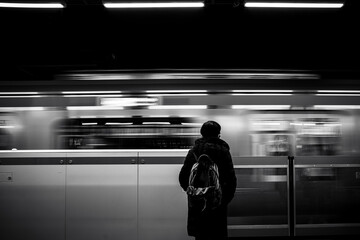 waiting for the train