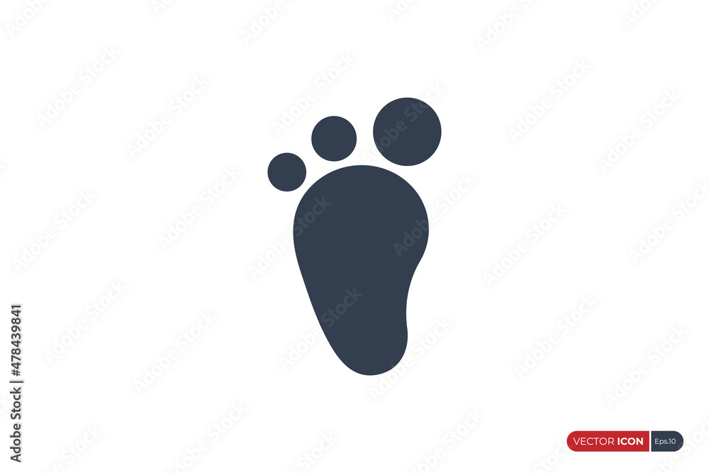 Poster simple footprint icon isolated on white background. flat vector icon design template element
