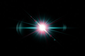 Realistic Colorful lens flare with abstract lens lights collection