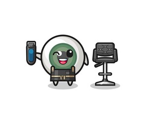 eyeball barbershop is holding a trimer