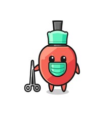 surgeon table tennis racket mascot character