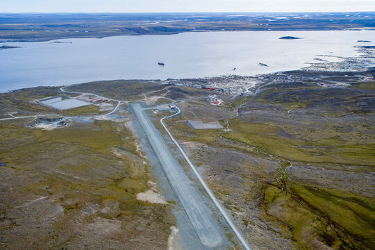 Airport at Inuit Village of Kangirsuk Nunavik Quebec Canada