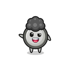 button cell character as the afro boy