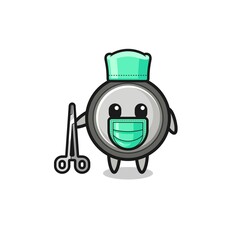 surgeon button cell mascot character