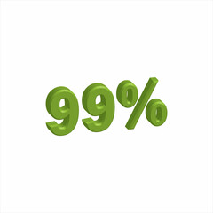 illustration of 3D rendering Number for Discount from a font set with the background.