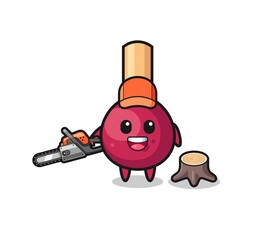 matches lumberjack character holding a chainsaw