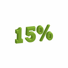 illustration of 3D rendering Number for Discount from a font set with the background.