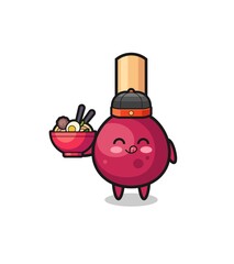 matches as Chinese chef mascot holding a noodle bowl