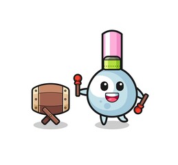 cotton bud muslim cartoon is beating the bedug