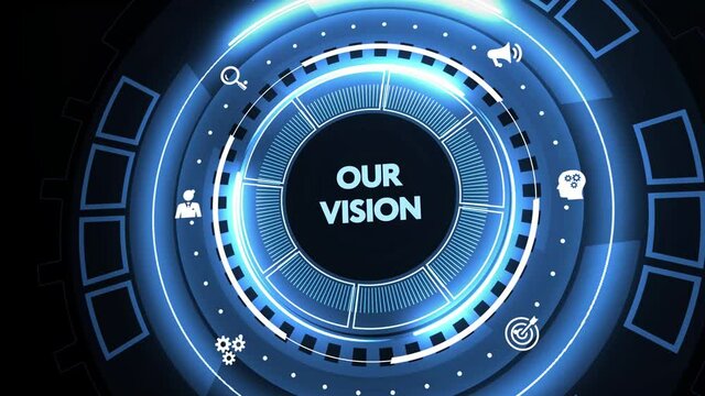 Business, Technology, Internet and network concept. virtual screen of the future and sees the inscription: Our vision