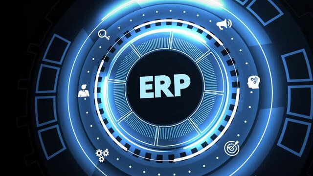 Business, Technology, Internet and network concept. Enterprise resource planning ERP concept.