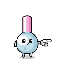 cotton bud mascot with pointing right gesture