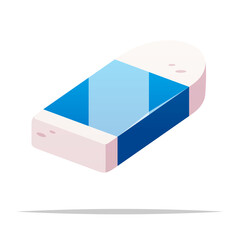 Rubber eraser vector isolated illustration