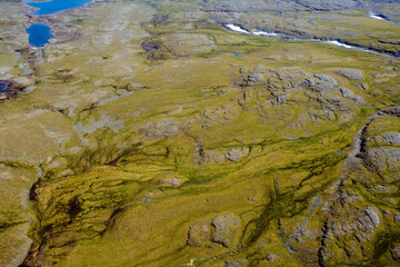 Abstract Tundra Landscape Near Povungnituk Nunavik Quebec Canada