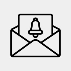 Email icon in line style about social media, use for website mobile app presentation