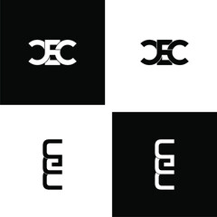 cec letter initial monogram logo design set