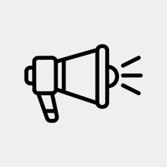 Megaphone icon in line style about social media, use for website mobile app presentation